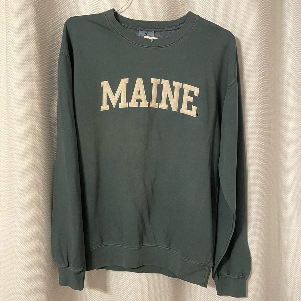 Maine Graphic Crewneck Sweater - Dark Green